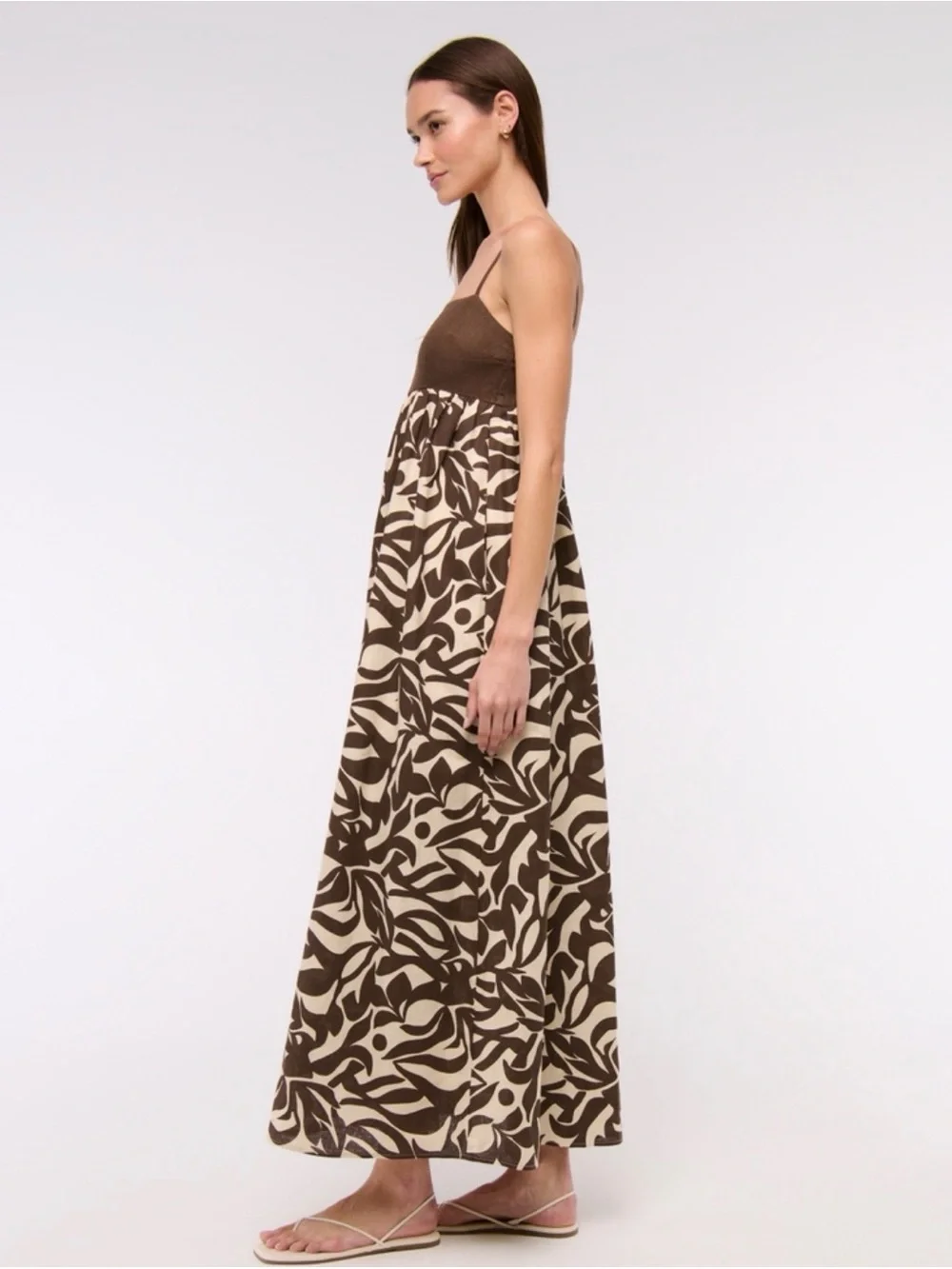 NWT Abercrombie & Fitch Tie-Back Babydoll Maxi Dress Size Small TALL